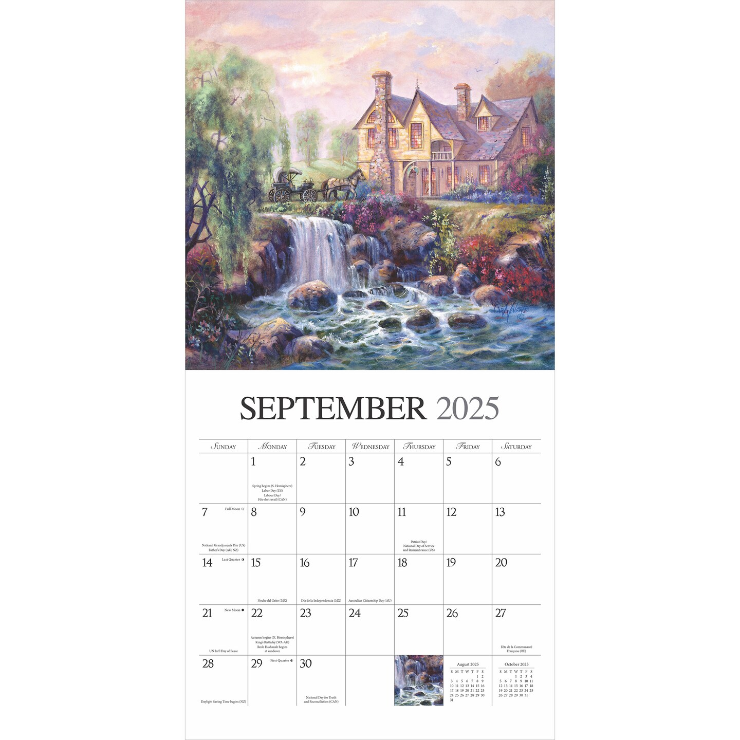 Bygone Days | 2025 12 x 24 Inch Monthly Square Wall Calendar | Featuring the Artwork of Carl Valente | Plastic-Free | Hopper Studios | Rural Country Art