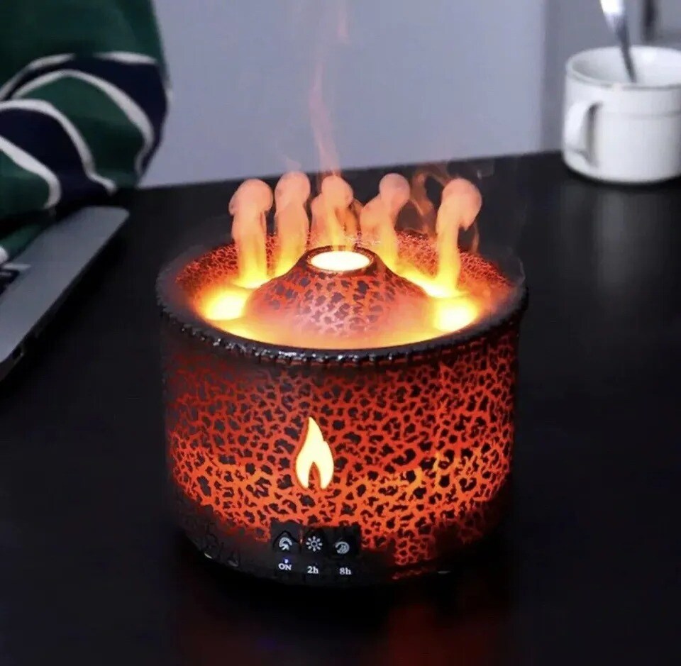 Volcanic Flame Humidifiers Air Aroma Diffuser Essential Oil Humidifier 360ml