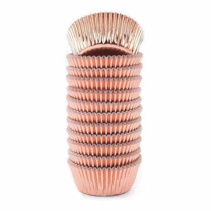 Rose Gold Standard Size Cupcake Wrappers & Liners | 25 PC Set
