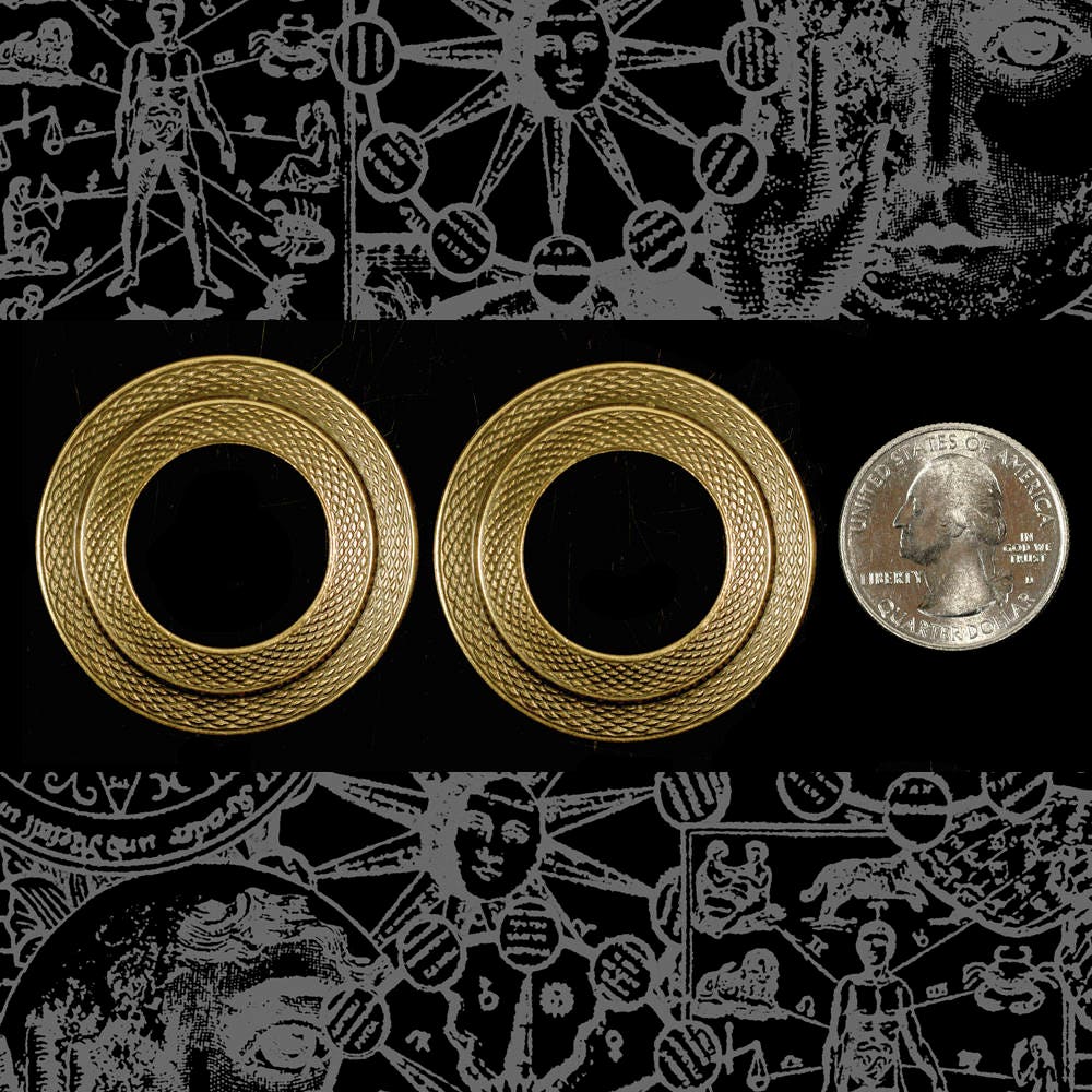 21mm Round Frames - Porthole Frames - Antiqued Brass 21mm Inner Diameter Frames Set of Two - AB-F35