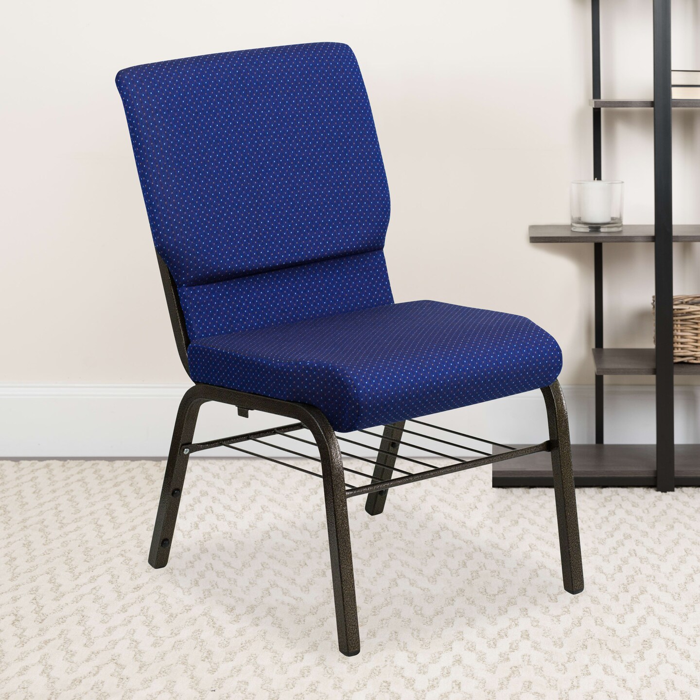 Emma and Oliver Auditorium Chair - 19&#x22; Seat - Book Rack
