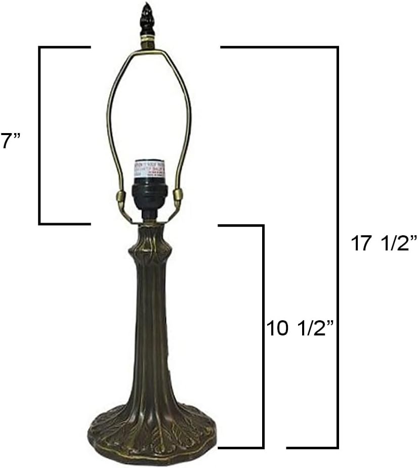 Handel Metal Lamp Base, Antique Bronze Finish With Gold Highlights, Nicely Weighted, 17.5&#x22; Tall