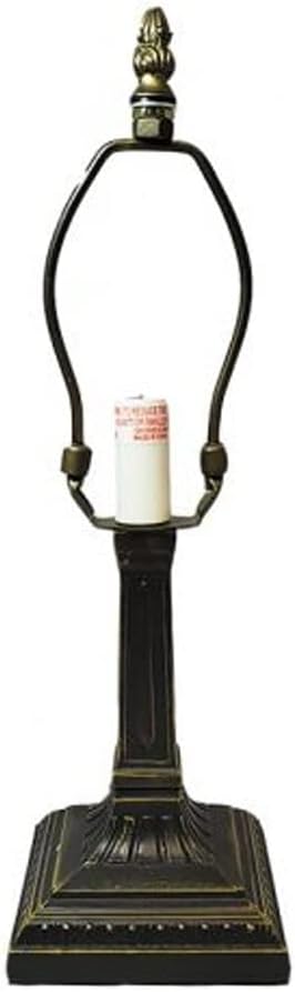 Mission Metal Lamp Base, Antique Bronze Finish With Gold Highlights, Nicely Weighted, 12" Tall