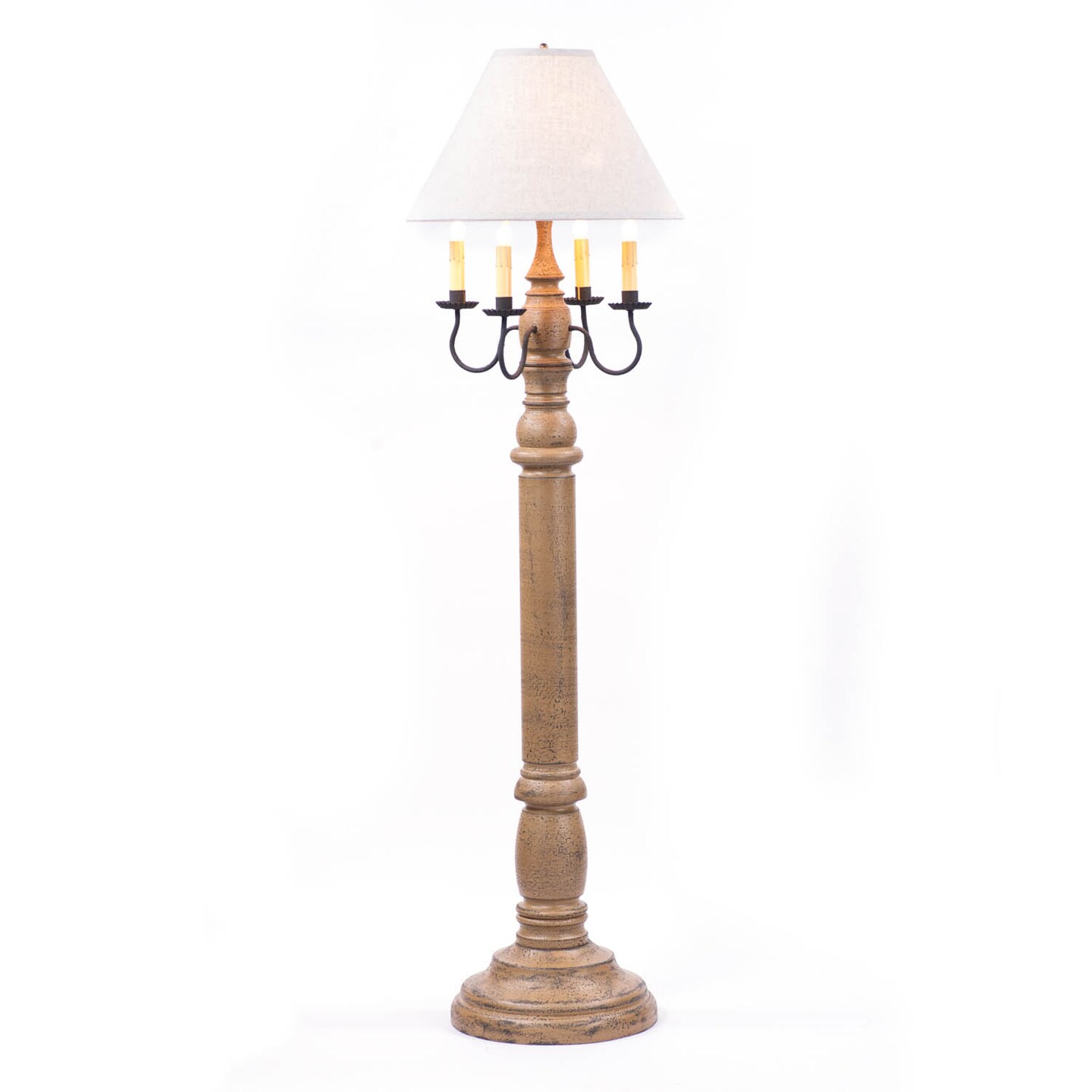 General James Floor Lamp Americana Pearwood w/Shade