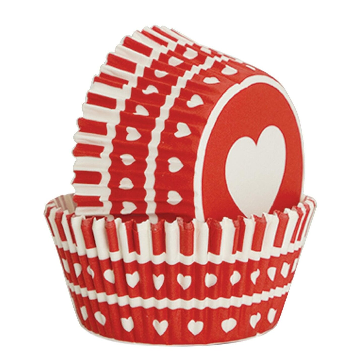 Banded Heart Standard Size Cupcake Wrappers & Liners | 25 PC Set