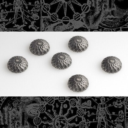 Raw Brass and Silver Plated Acorn Bead Caps - Set of Twelve - M-BC01