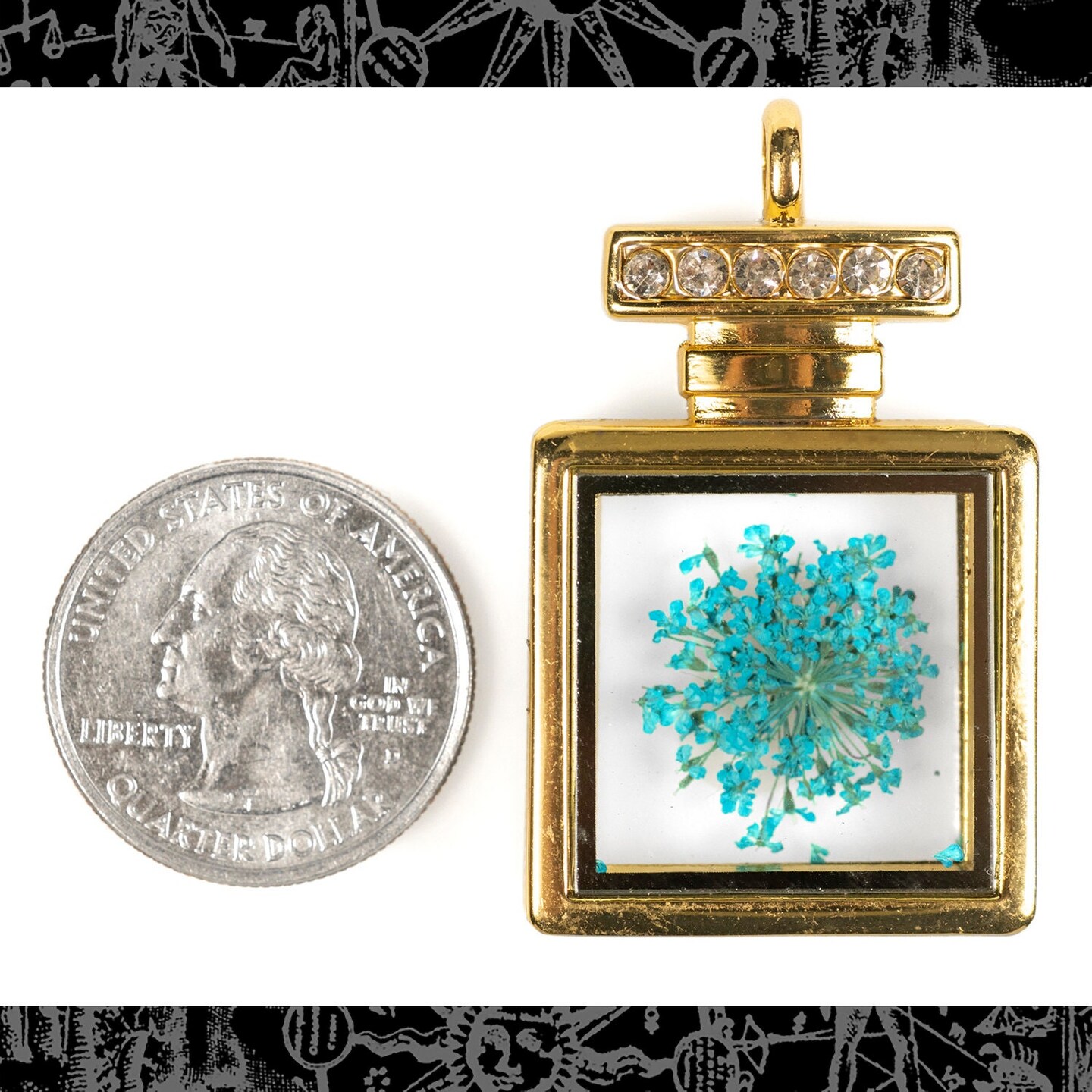 Gold Finish Display Pendant Floating Pendant Locket with Window - One ZG-P1