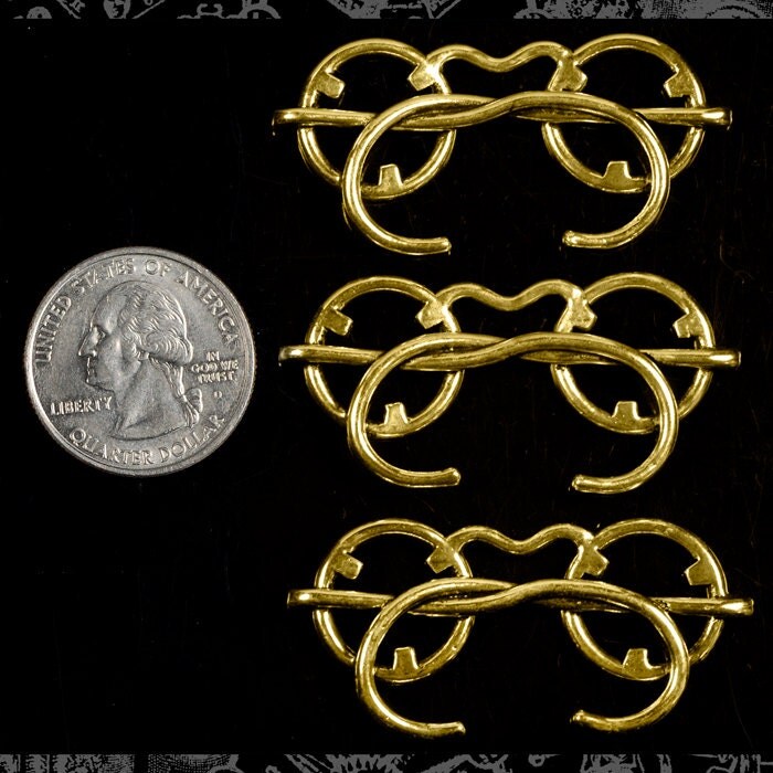 Antiqued Gold Steampunk Spectacle Wire Rimmed Glasses Pendants - Set of Three - ZB-P14
