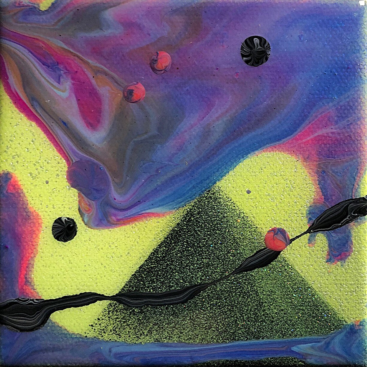 Obsidian - Resined Neon Acrylic and Aerosol Spray Paint, and