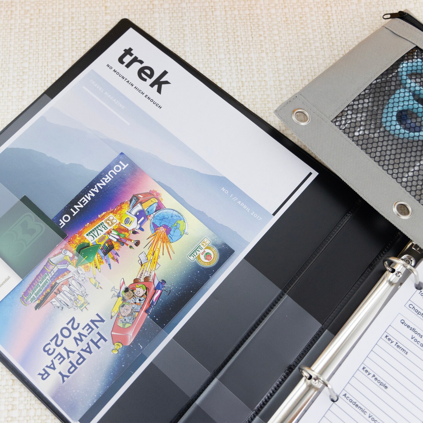 BAZIC 1&#x22; Black PVC-Free Slant D-Ring View Binder w/ 4 Pockets