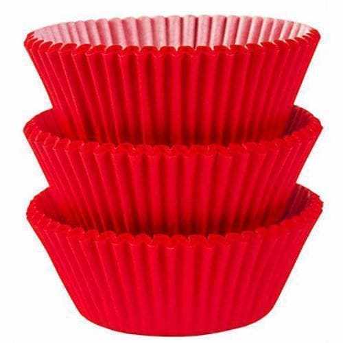 Solid Apple Red Standard Size Cupcake Wrappers & Liners | 25 PC Set