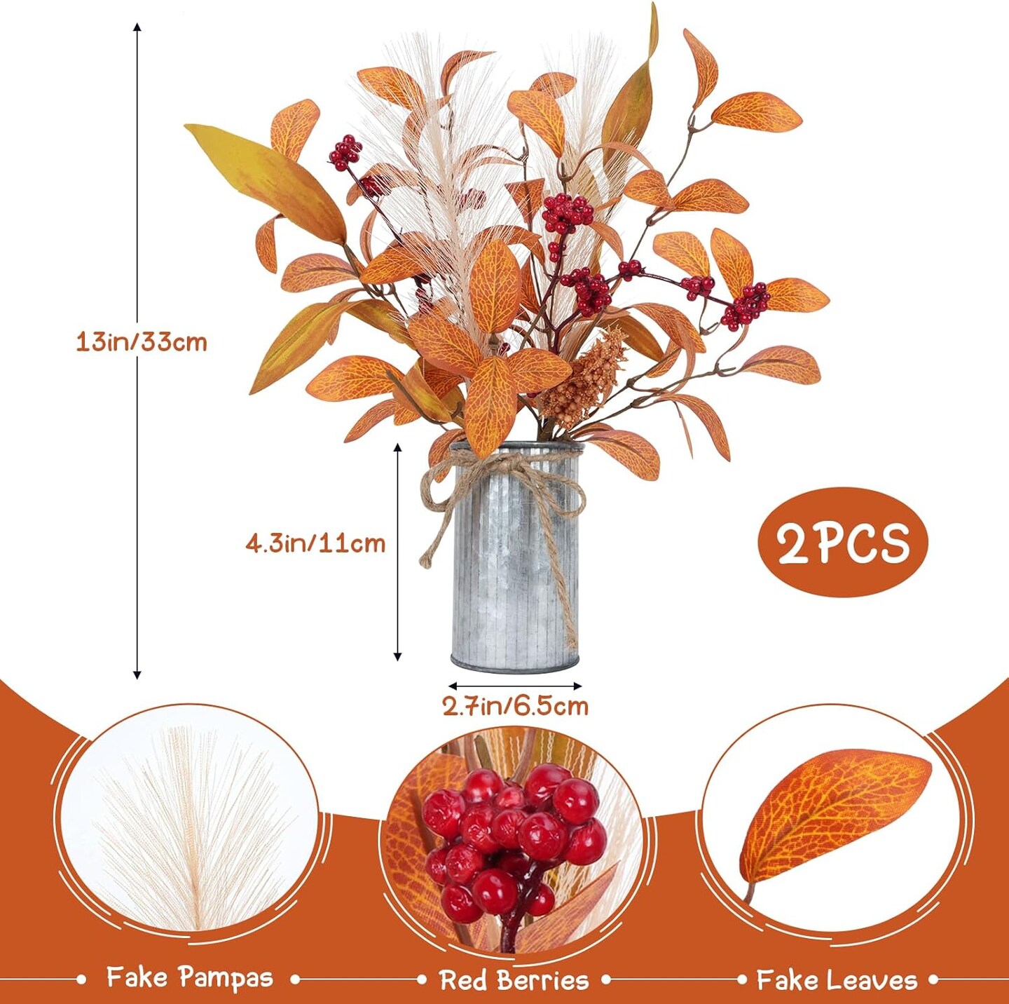 Artificial Fall Flowers in Vase