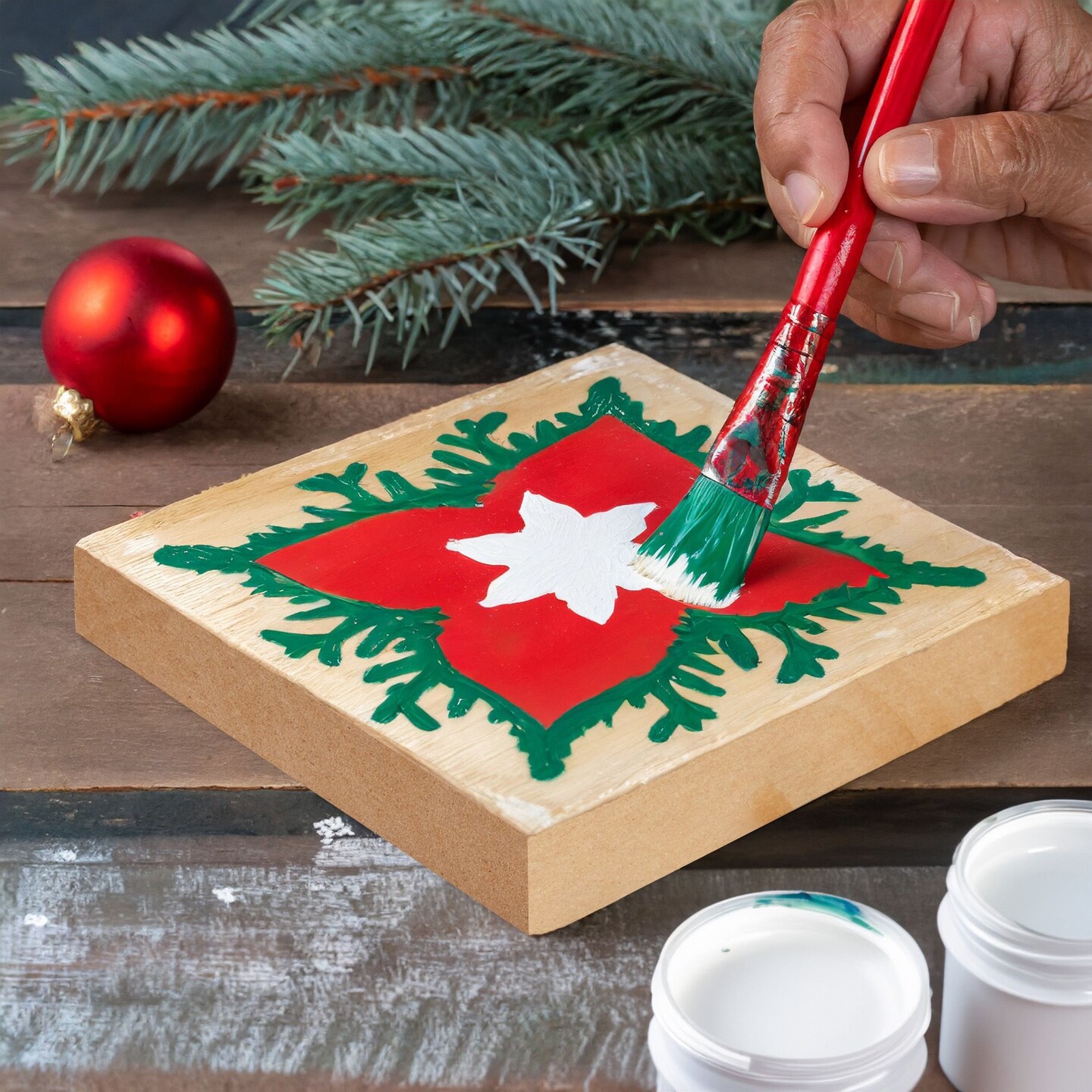 Bright Creations Unfinished MDF Wood Blocks for Crafts, 1 In Thick Wooden Square Blocks (5x5 In, 4 Pack)