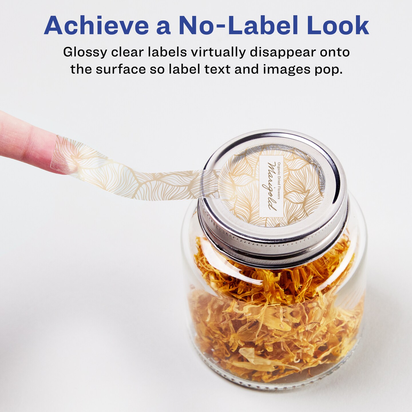 Avery Glossy Clear Lollipop Labels with Sure Feed, 1.5&#x22; x 4&#x22;