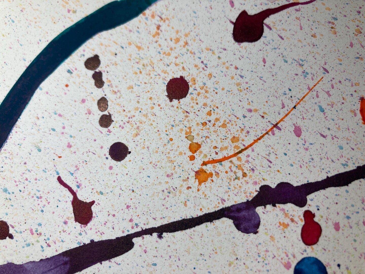 Original Abstract Splatter Watercolor Ink Painting on Hot Pressed Paper, Untitled 23, 9x12in, October 2024 product 6