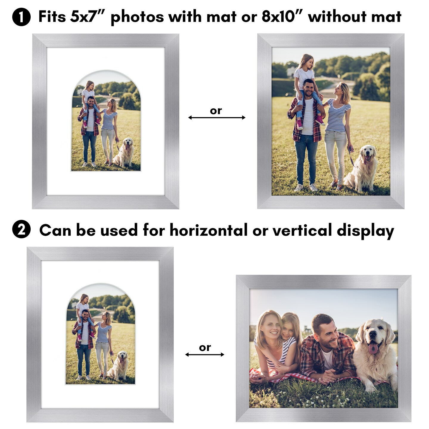 Americanflat Picture Frame with Arch-Shaped Mat - Ideal for Any Room, Living Rooms, Dorm Room