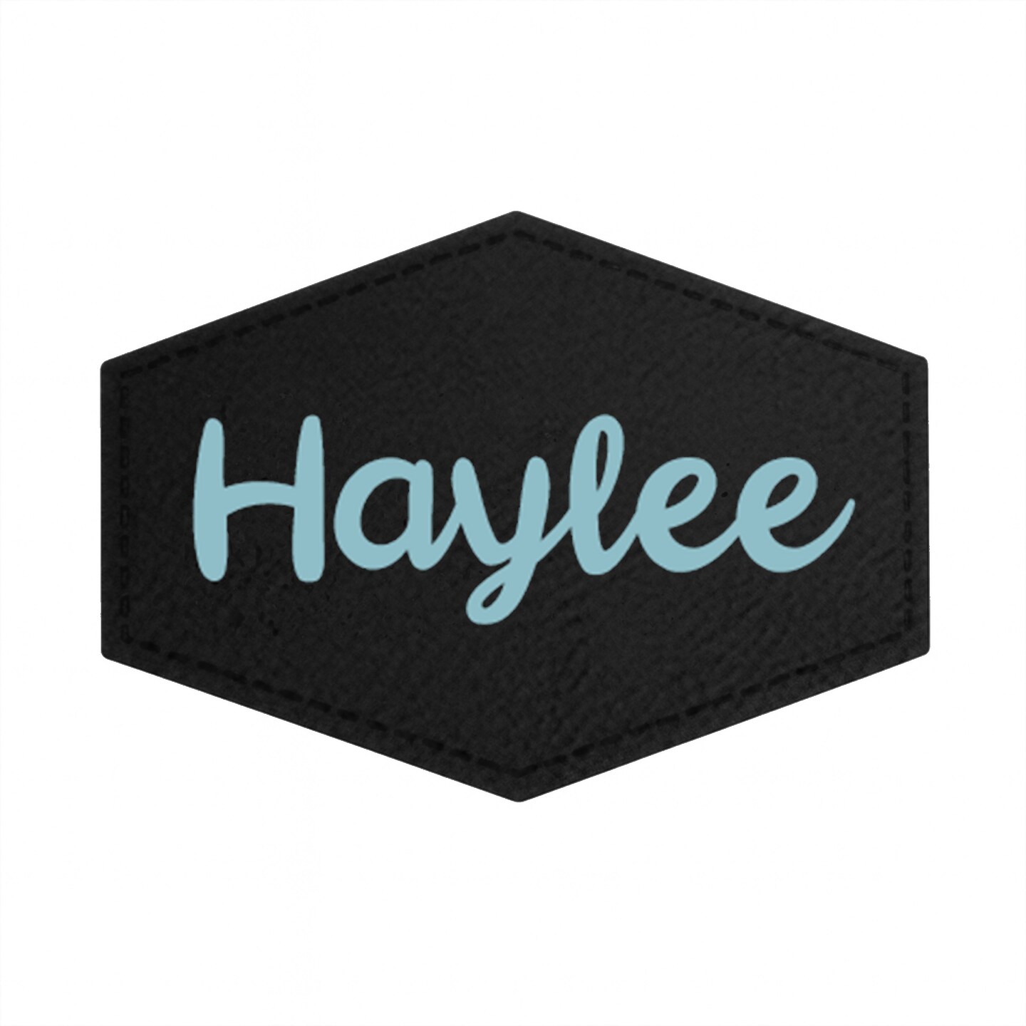 Engravable Leather Patch Blanks for Hats, Jackets & Bags – Laserable Faux Leather Patches with Adhesive & Stitch – Leatherette Apparel Patches (Hexagon, 5 Pack)