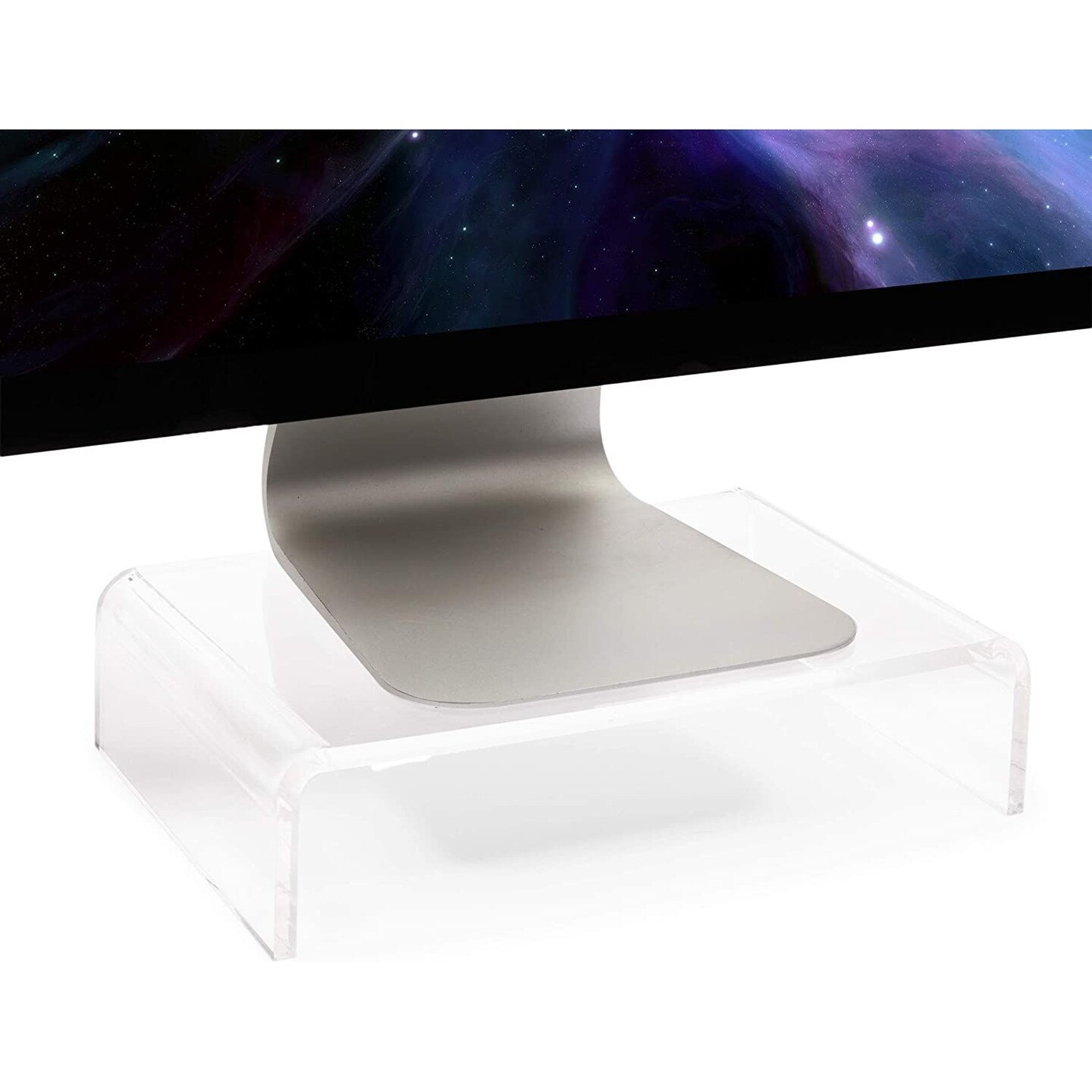 Acrylic Computer Monitor Stand, Clear Display Riser (12 x 8 x 3 in)