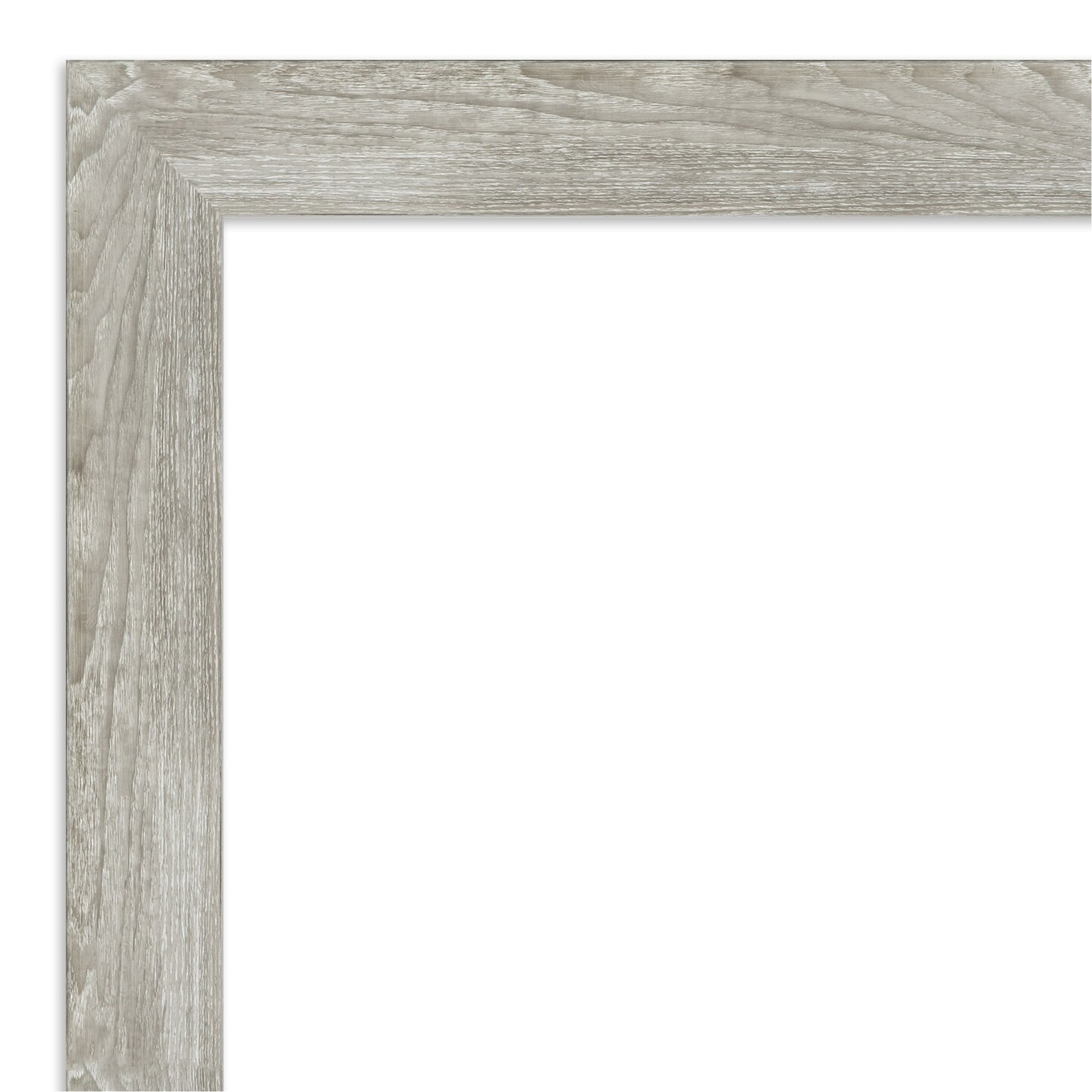 Amanti Art Mirror Makeover Bathroom Mirror Frame Border Kit - Fully Assembled Peel and Stick Frame - Mirror NOT Included - Dove Greywash Narrow Trim