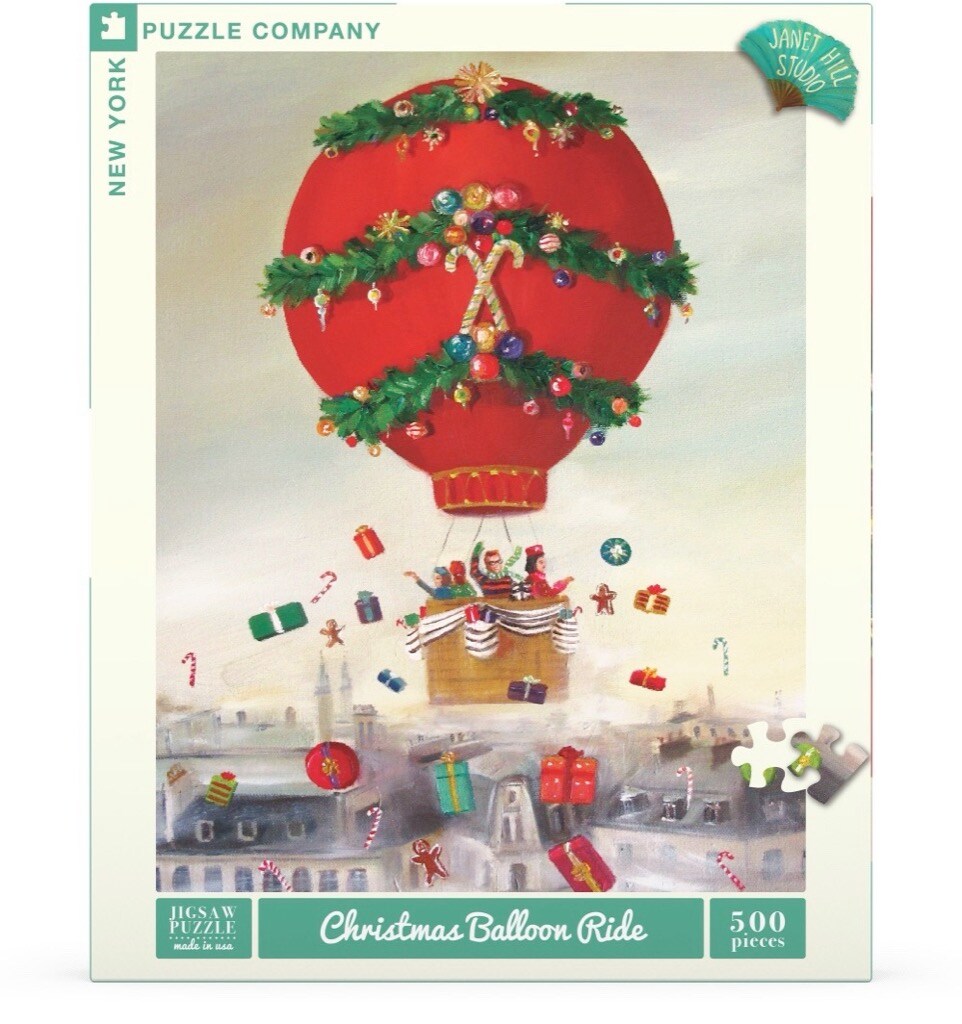 New York Puzzle Company Christmas Balloon Ride 500 Piece Piece Jigsaw Puzzle