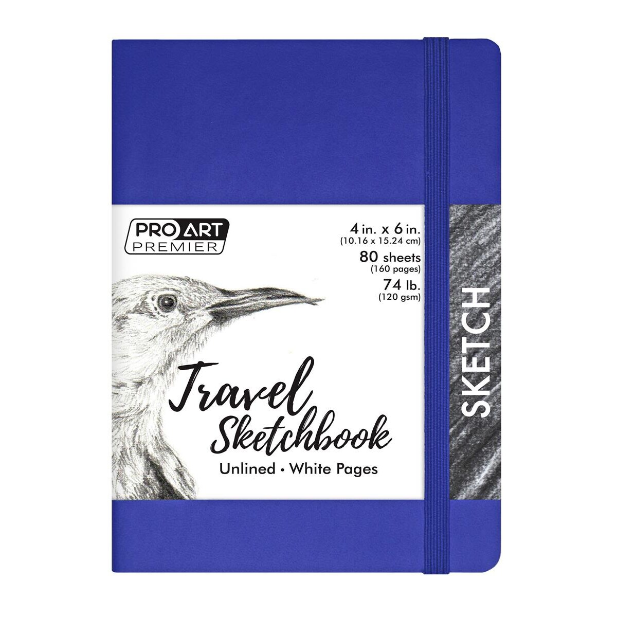 Pro Art Premier Sketch Book Travel 6&#x22;x 4&#x22; White 74lb Royal Blue 80 Sheets, Sketch Book, Sketchbook, Drawing Pad, Pad, Drawing Paper, Art Book, Paper, Sketchbook for
