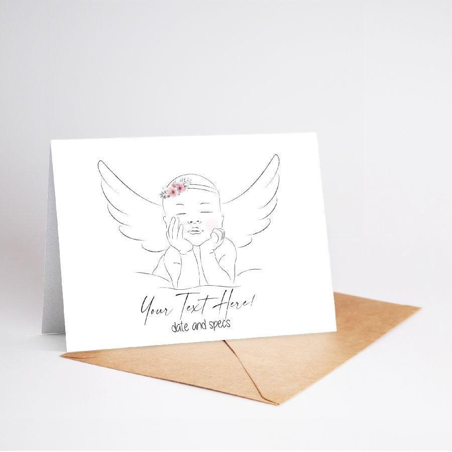 Personalized Baby Loss Card With Digital Print, Sympathy Card