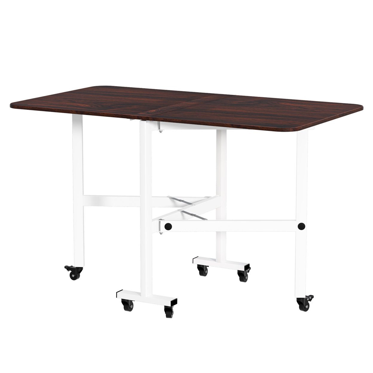 Folding Dining Table Drop Leaf Dining Table Foldable Expandable Table Solid Wooden Foldable Kitchen Table With 6 Wheels