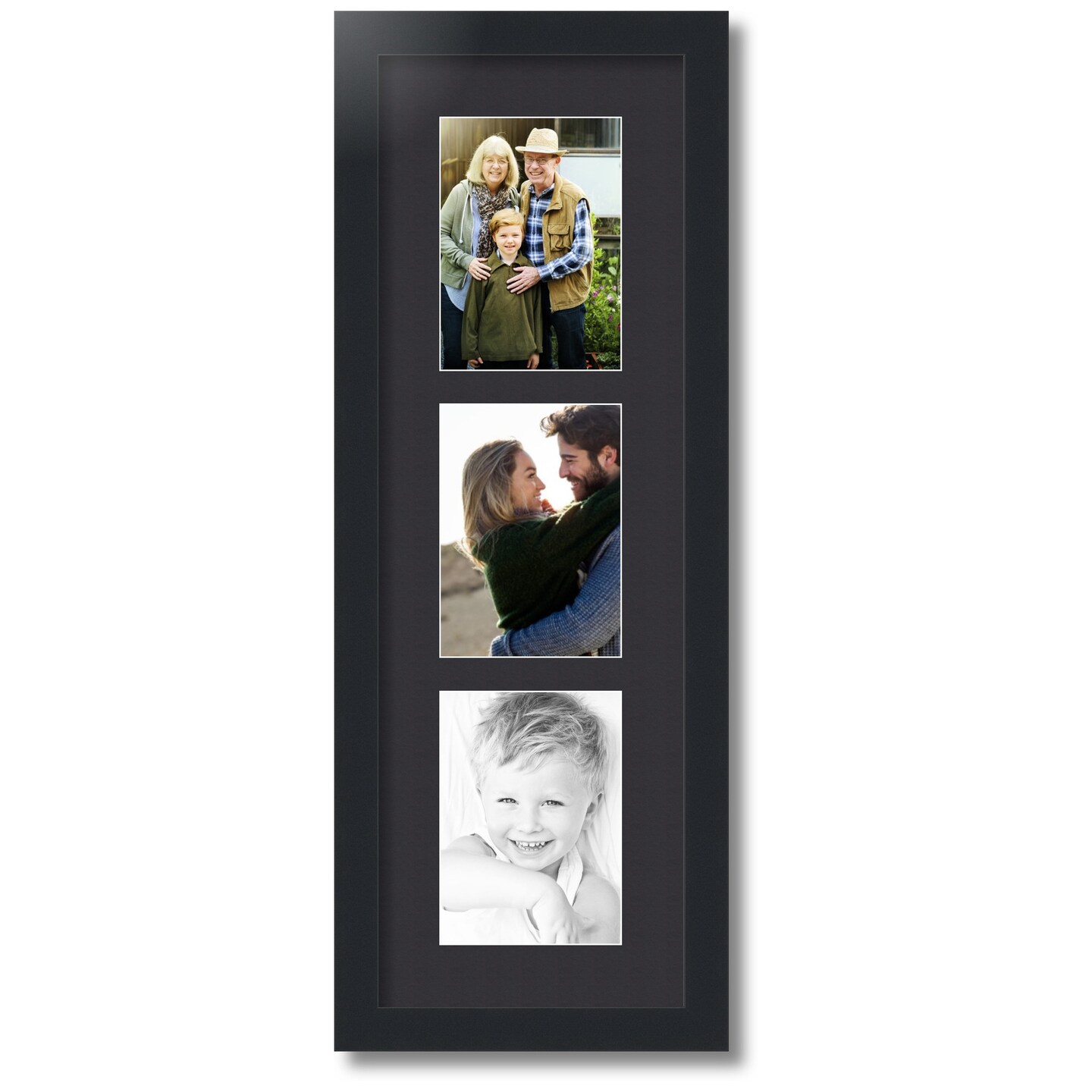 ArtToFrames Collage Photo Picture Frame with 3 - 5x7 inch Openings, Framed in Black with Over 62 Mat Color Options and Plexi Glass (CSM-3926-138)