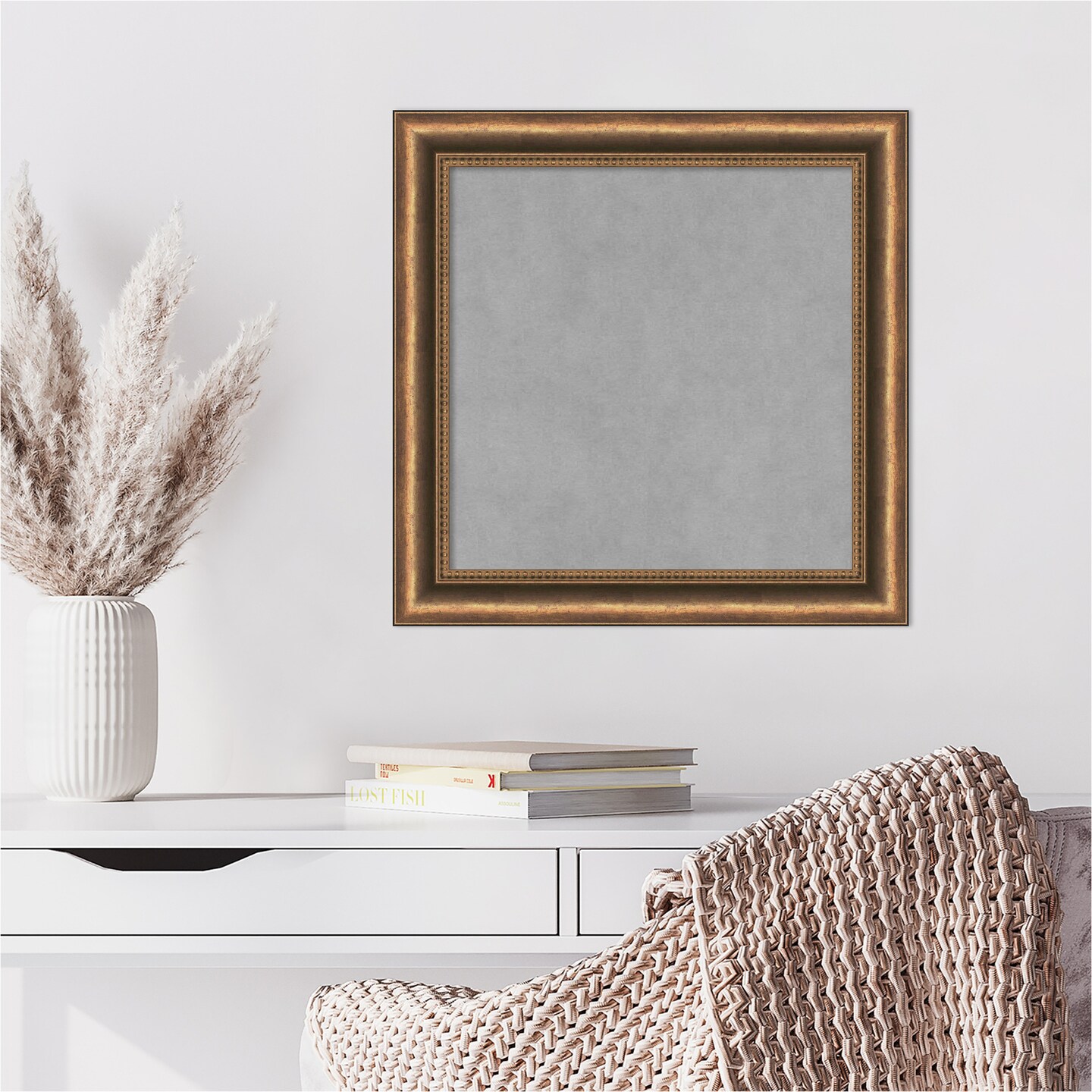 Manhattan Bronze Narrow Wood Framed Magnetic Board