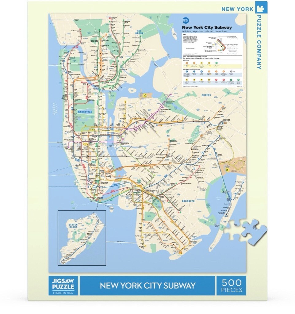 New York Puzzle Company New York Subway Map 500 Piece Piece Jigsaw Puzzle