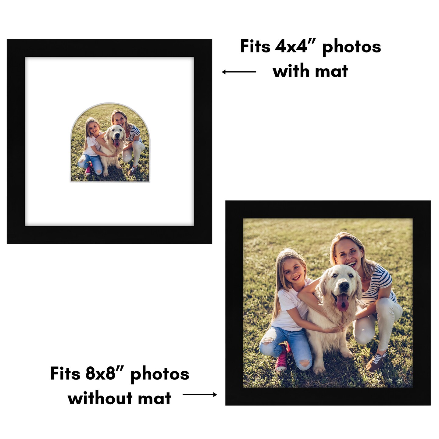 Americanflat Picture Frame with Arch-Shaped Mat - Ideal for Any Room, Living Rooms, Dorm Room