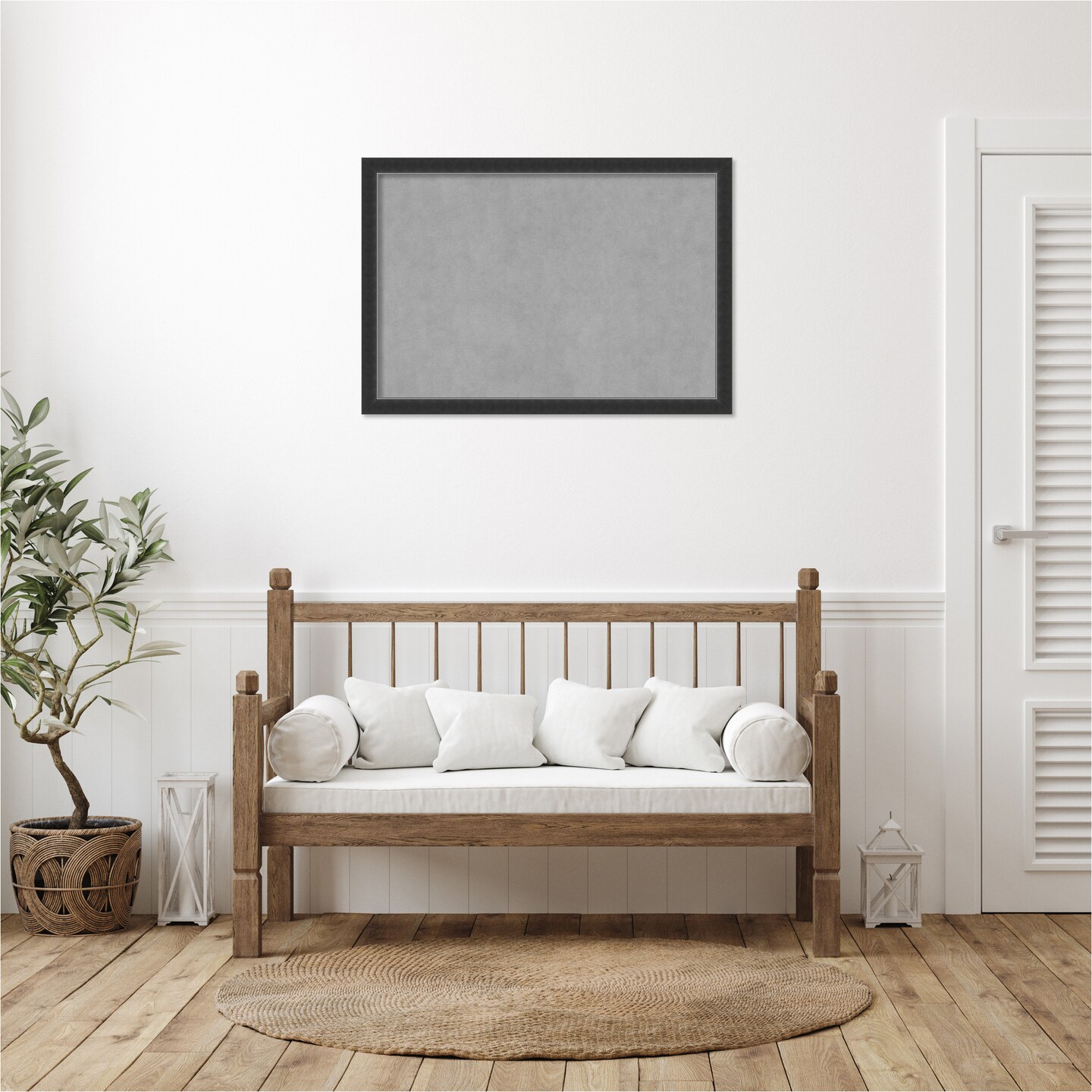 Corvino Black Narrow Wood Framed Magnetic Board