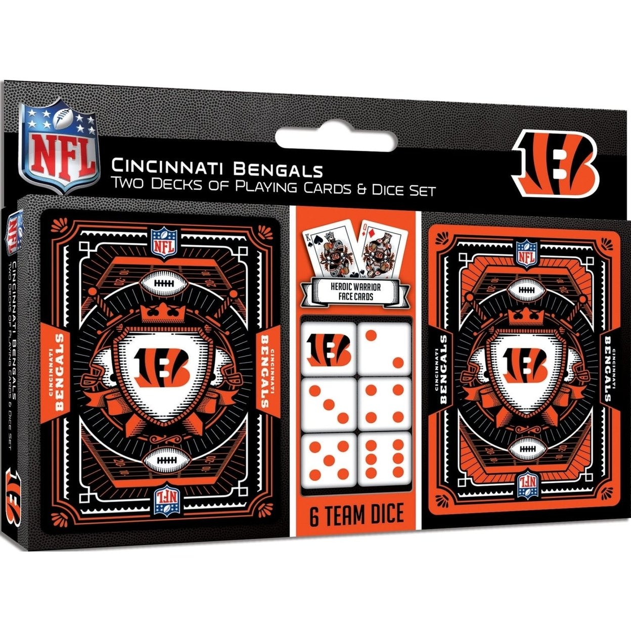 Cincinnati Bengals 2-Pack Playing Cards And Dice Set Nfl Team Merchandise