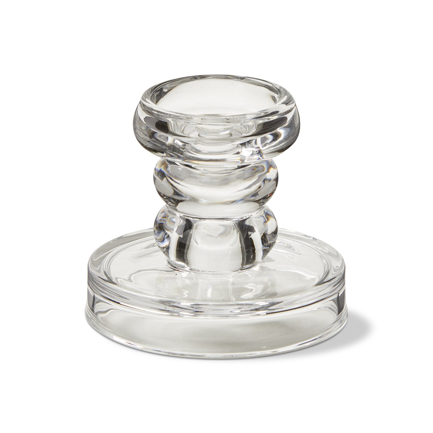 Olsen Tealight Pillar Holder - Clear Glass Candle Holder for Tealights &#x26; Pillar Candles, 3.25&#x22; H x 3.75&#x22; W