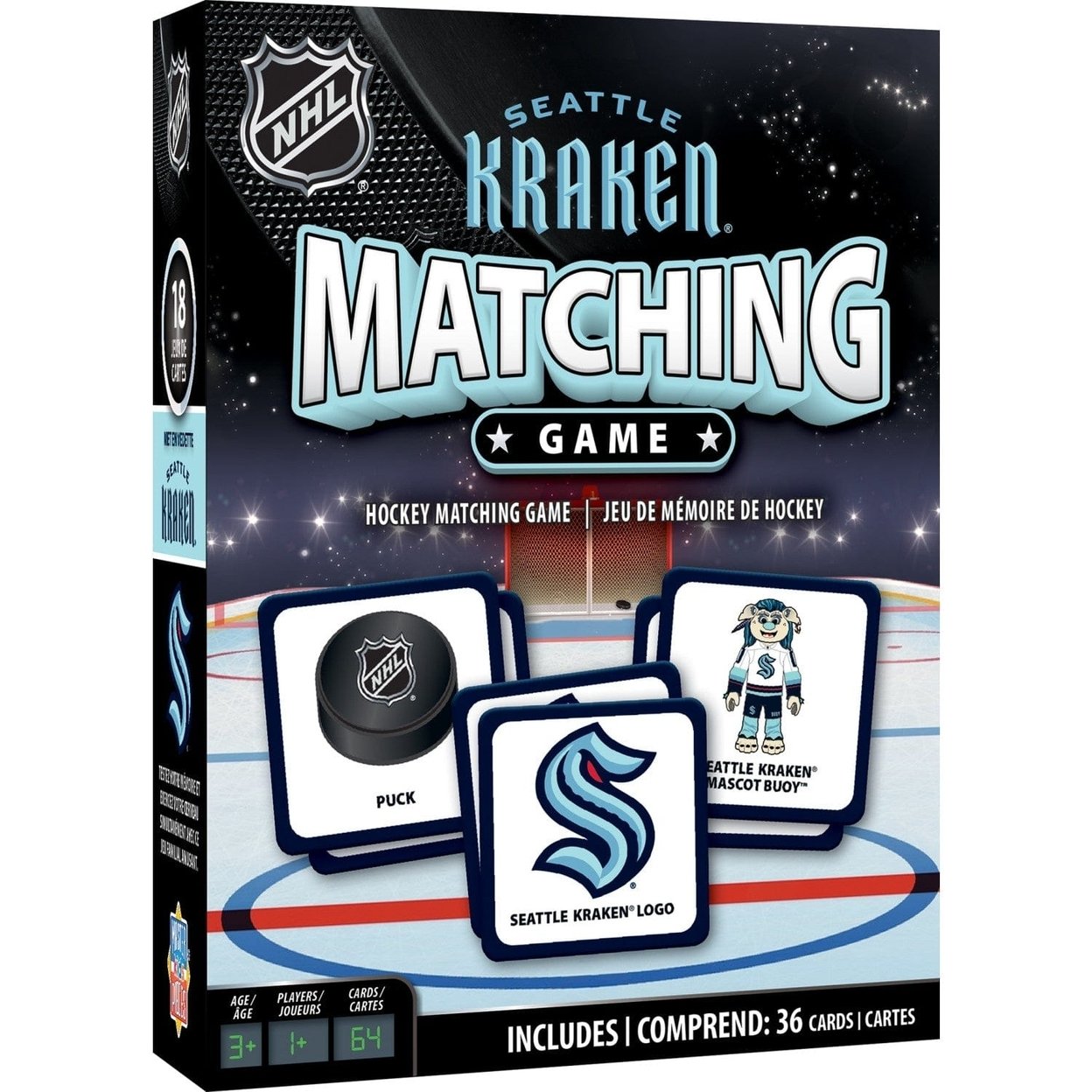 Seattle Kraken Matching Game Family Fun Memory Card Game Nhl 18 Pairs Durable