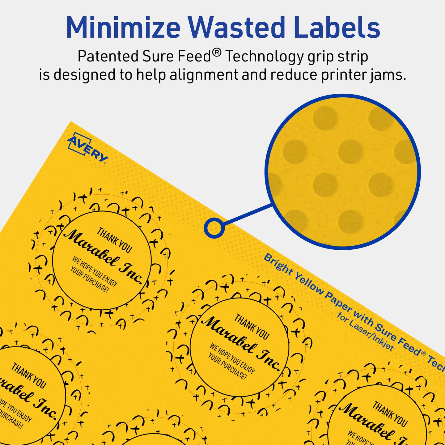 Avery Bright Yellow Paper Labels, 2&#x22; Diameter Round