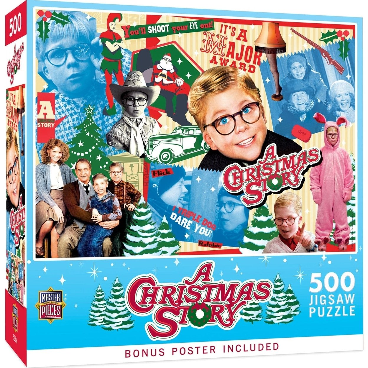 A Christmas Story 500 Piece Jigsaw Puzzle Family Fun Holiday Movie Scenes