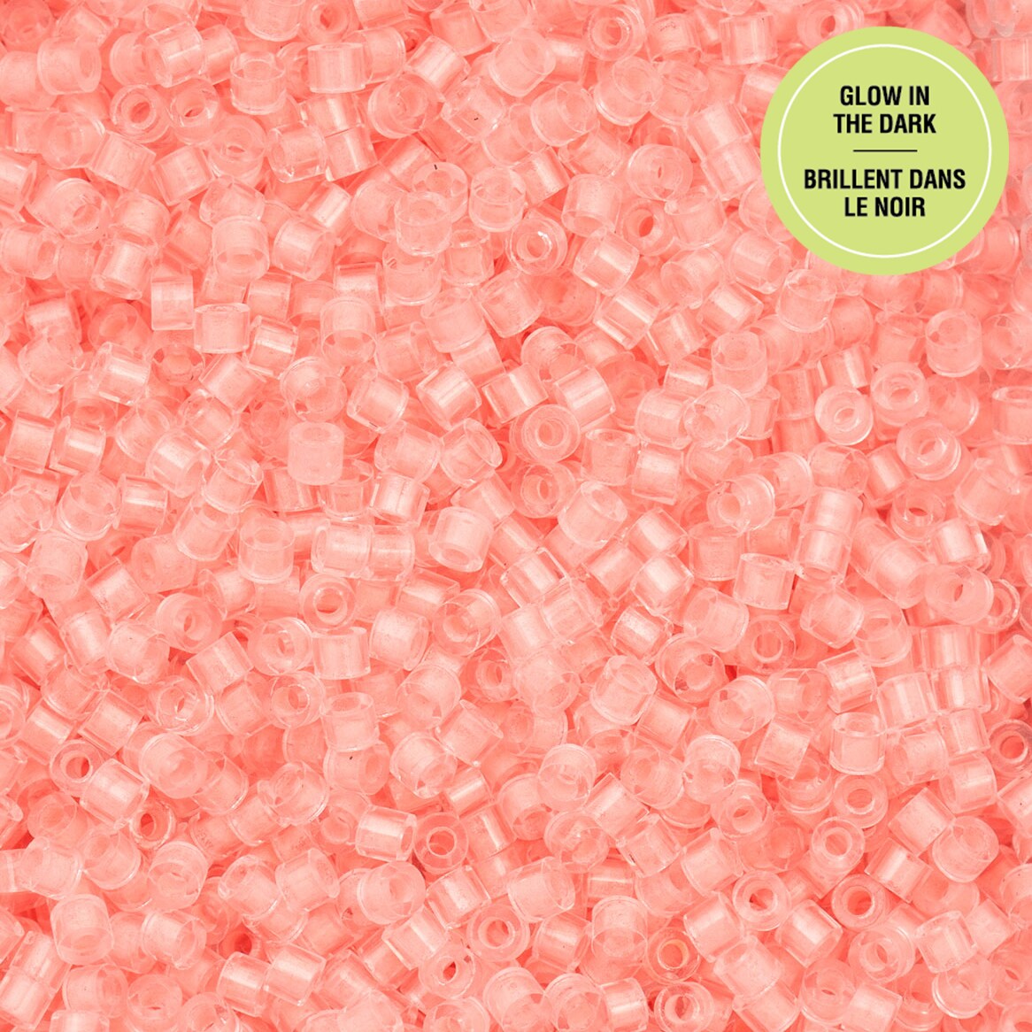 John Bead Glow in Dark Cylin Beads 11/0 Glass Cylindrical Seed Beads, 25g