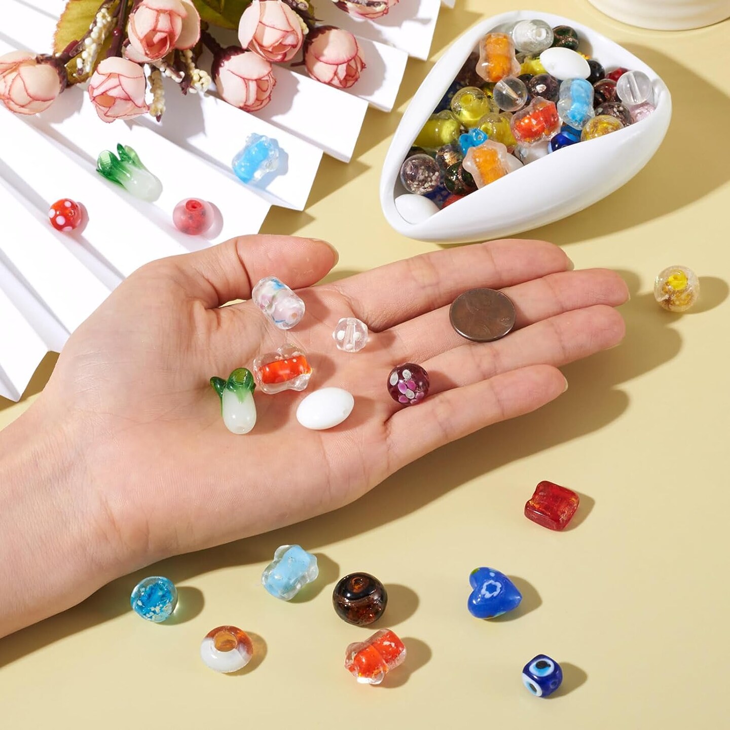 200 pcs Mixed Shapes &#x26; Colors Lampwork Glass Beads