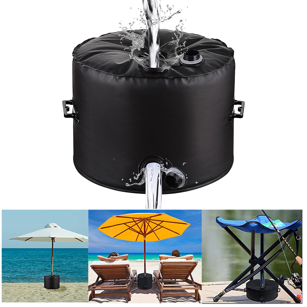 Water Filled Umbrella Base Weight Bag Large Capacity Waterproof Universal Large Water Inlet Heavy-Duty 100Lb Sun