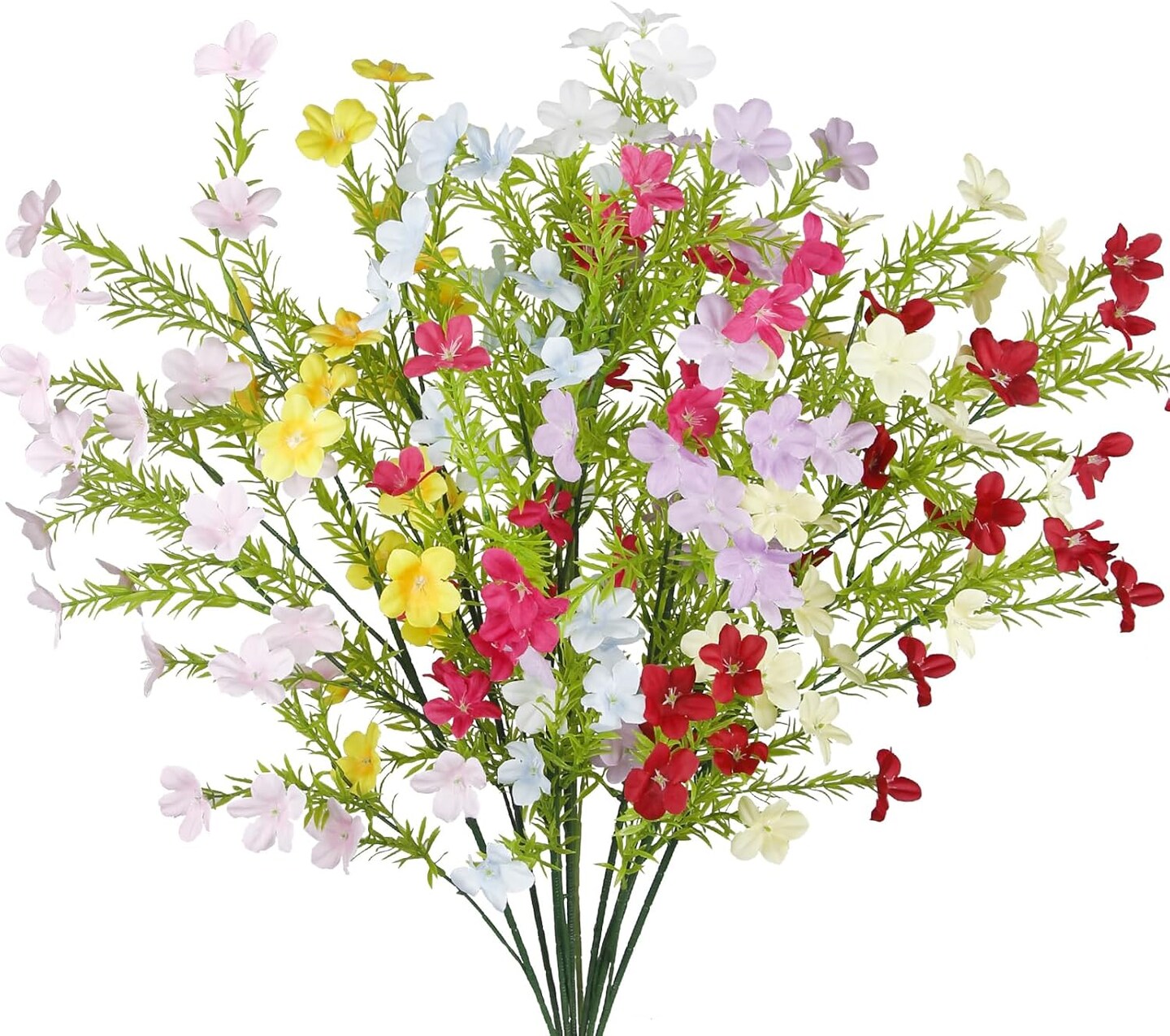 8 Pcs Summer Floral Arrangement &#x2013; Artificial Spring Flowers, Fake Wildflowers Bouquet, 35&#x22; Floral Stems for Vase, Home and Table Centerpieces (8 Colors)