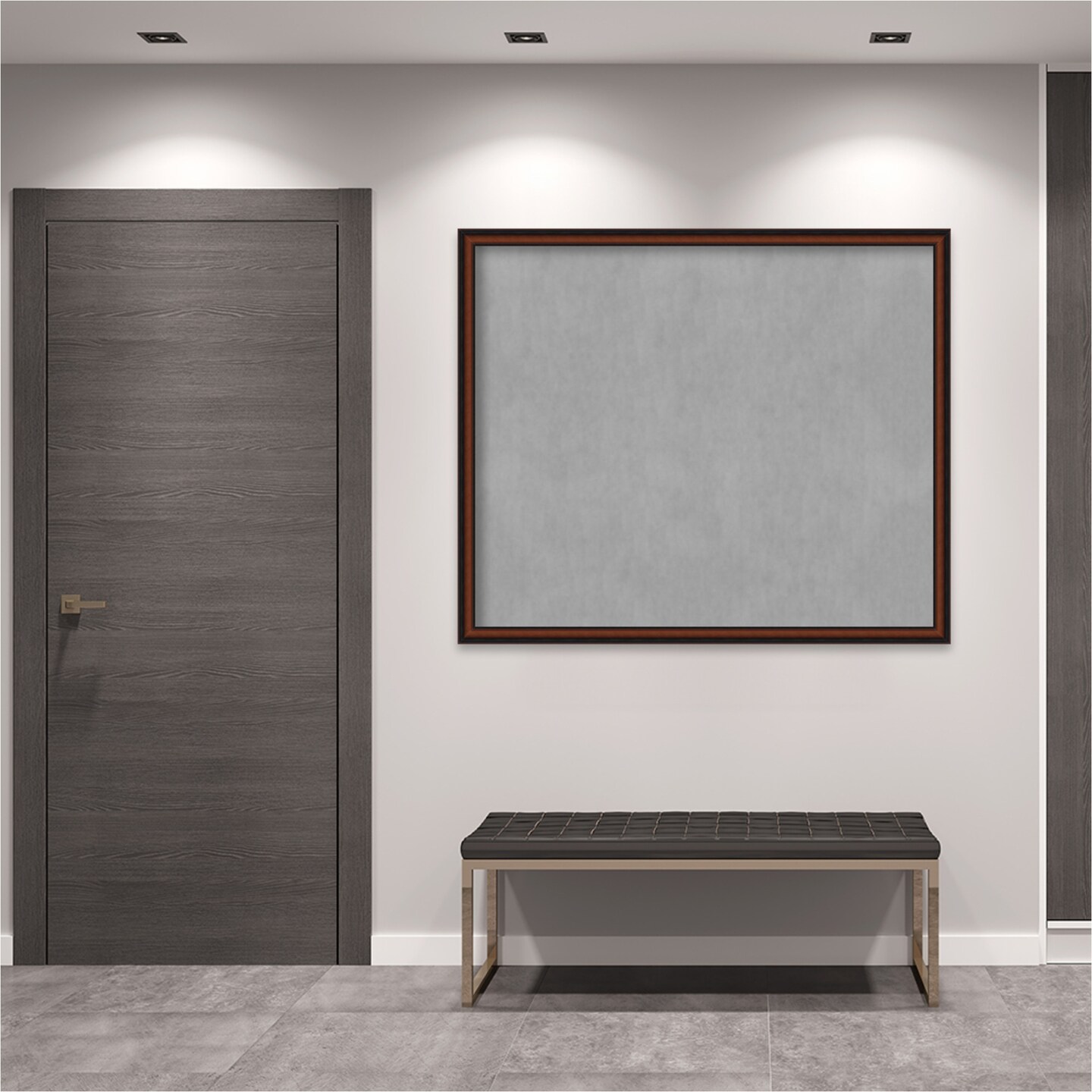 Cyprus Walnut Narrow Wood Framed Magnetic Board
