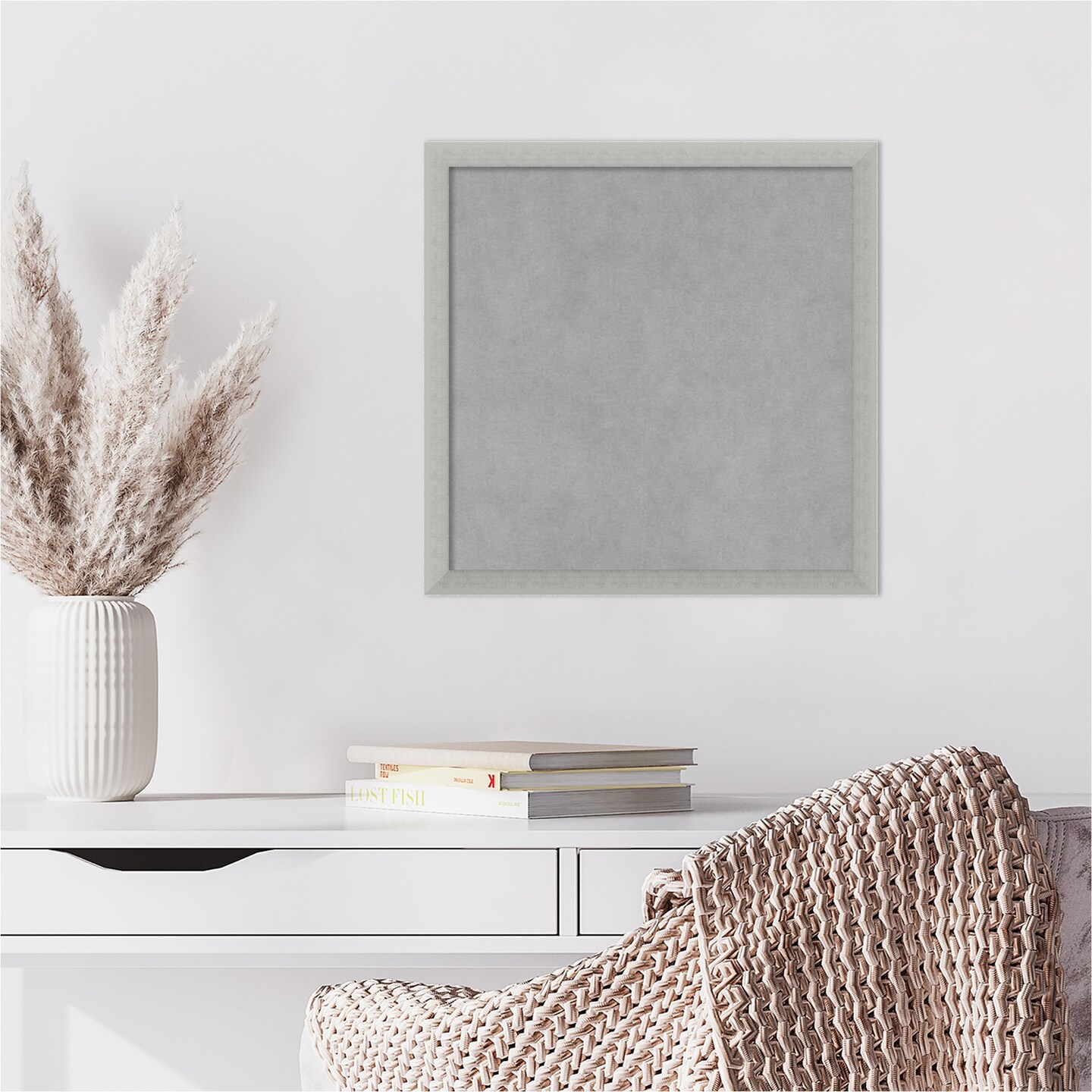Silver Leaf Wood Framed Magnetic Board