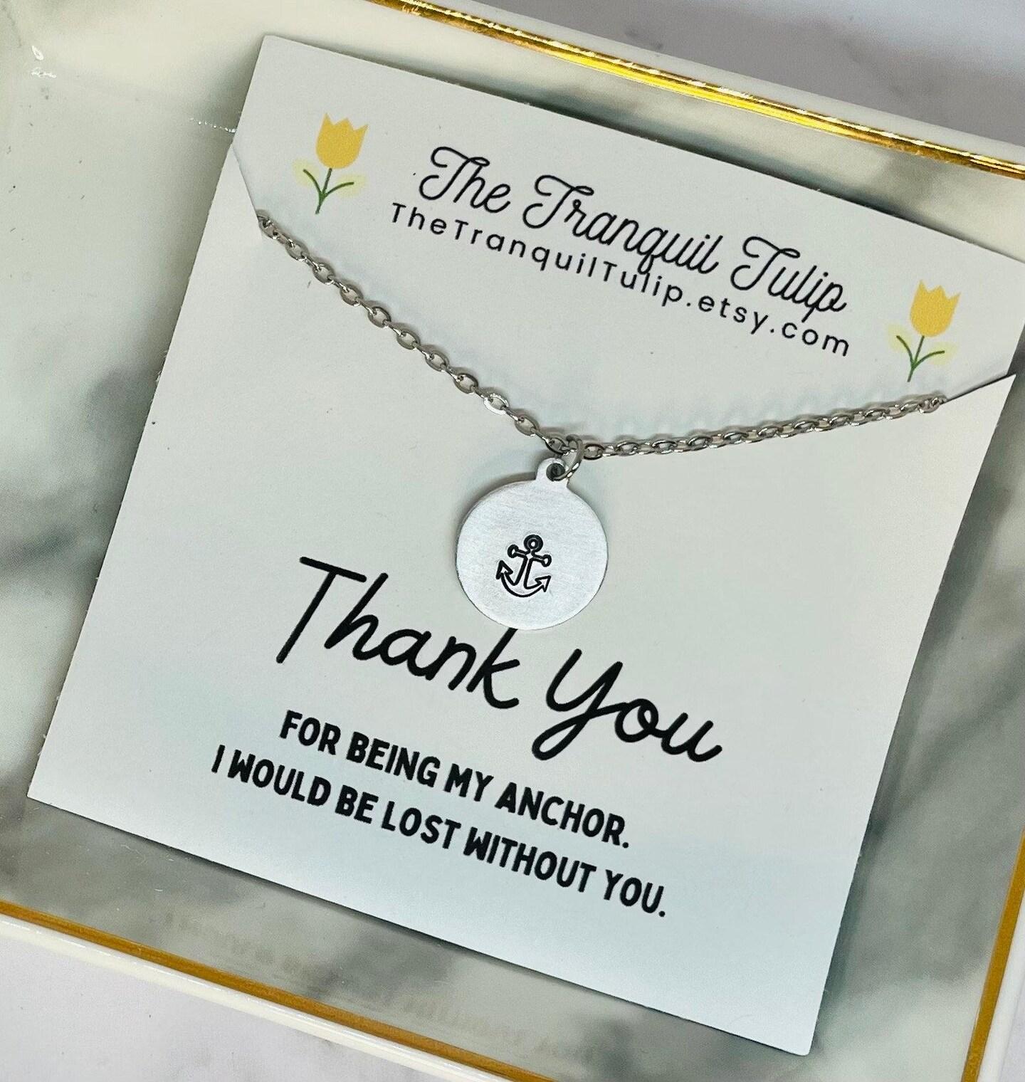 Thank You for Being My Anchor - Necklace with Card - Friendship - Silver|Gold|Rose Gold Charm Anchor Pendant - Anchor Necklace product 4