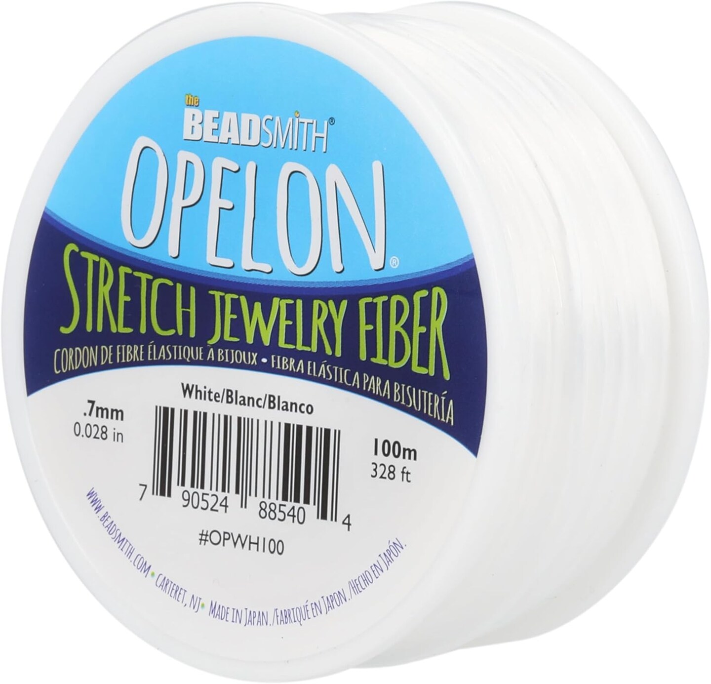 The Beadsmith Opelon Stretch Cord – Elastic Beading Fiber, Black, 0.7 mm Diameter, 100 Meters