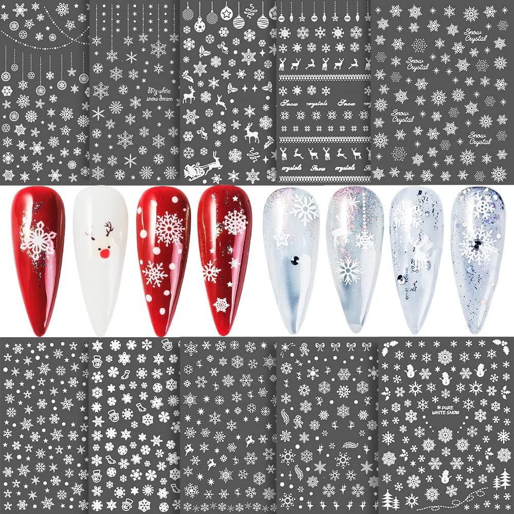 Snowflake Nail Art Stickers 10 Sheets