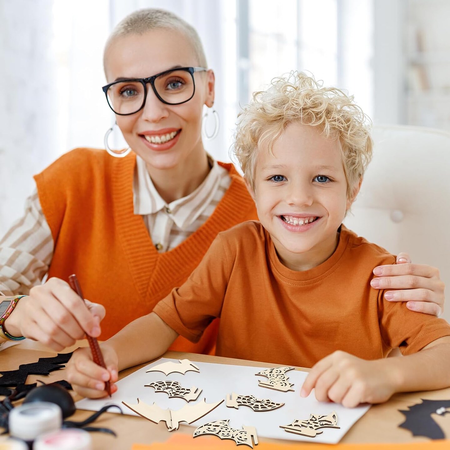 DIY 3D Halloween Bats Wood Crafts to Paint