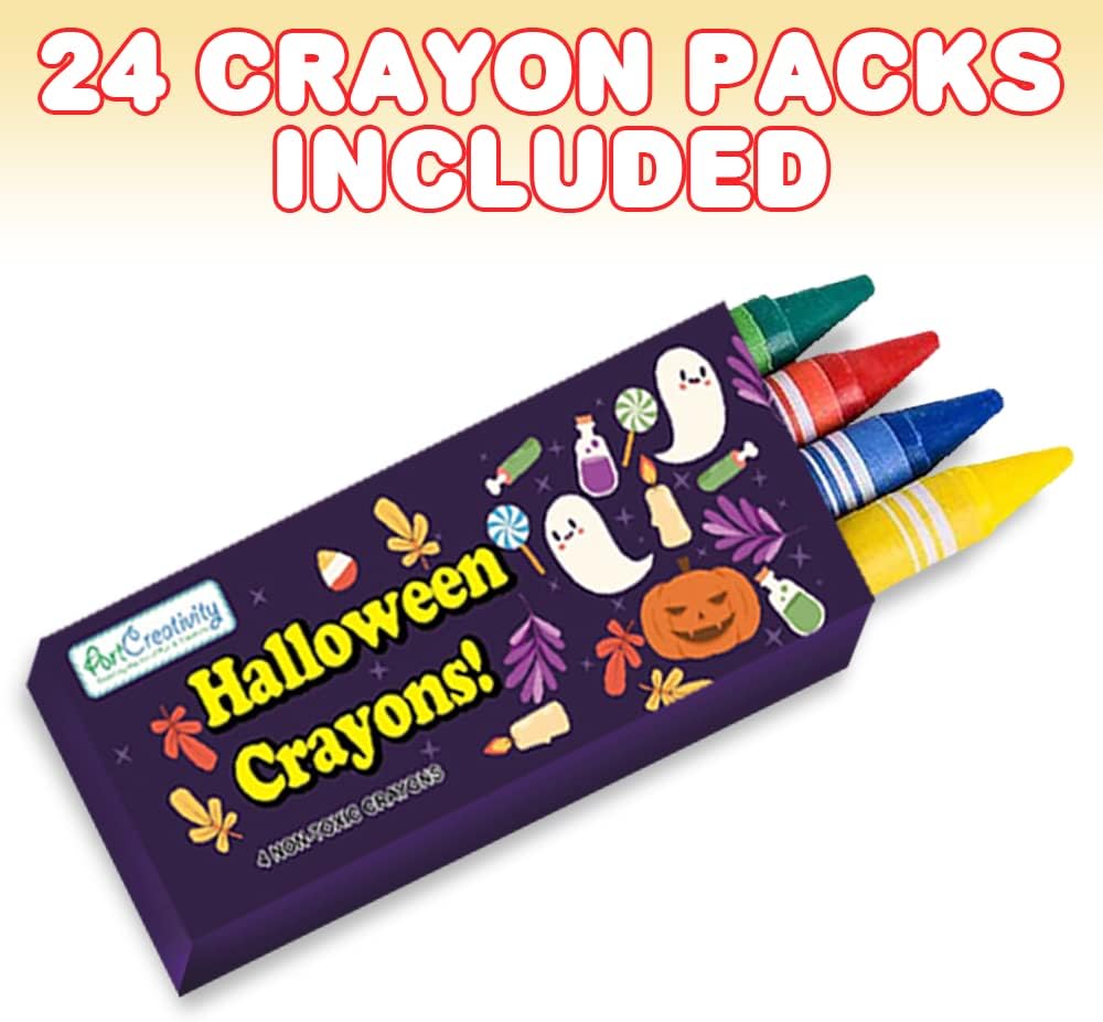 Bulk 24 Pack Halloween Mini Coloring Book Kit