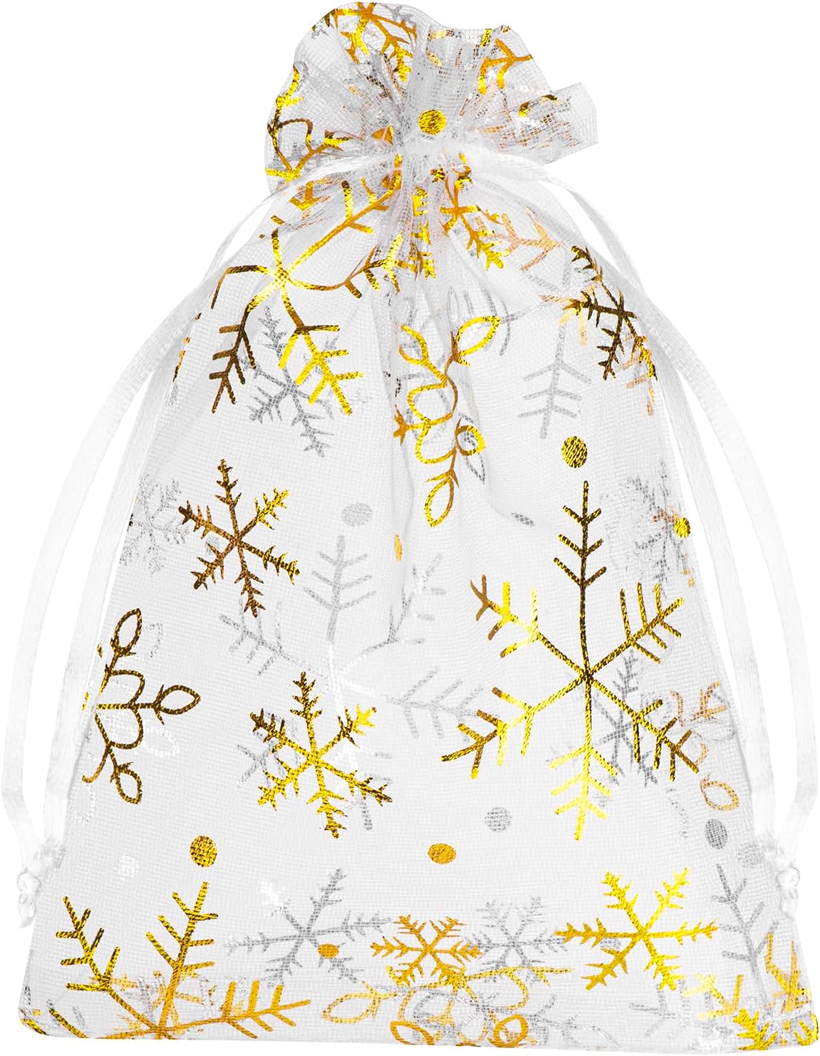 100 PCS 4X6 inch Snowflake Organza Gift Bags