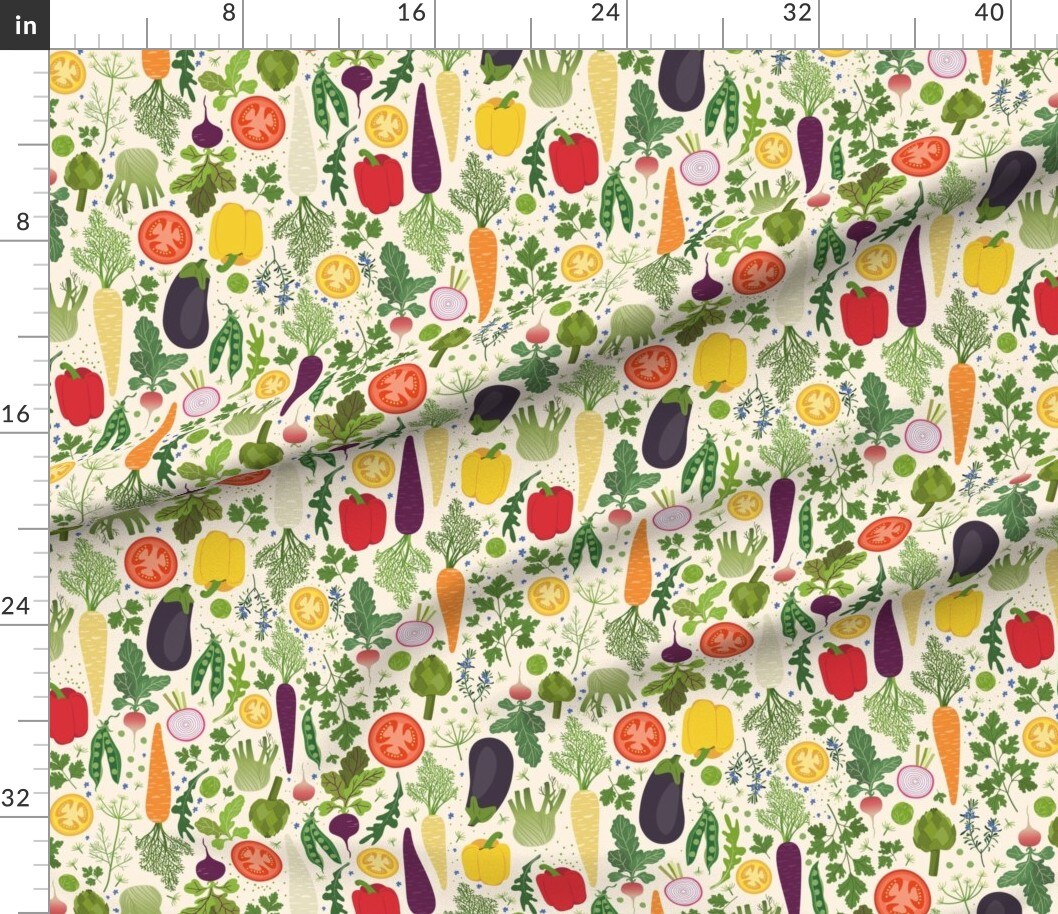 Various Fabrics by the Yard or Fat Quarter Garden Vegetables Salads Custom Printed Fabric by Spoonflower